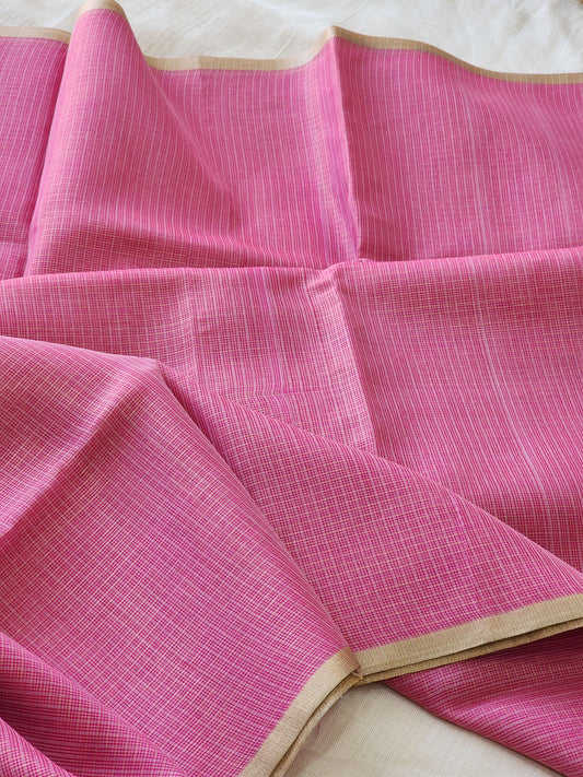 Dark pink kota cotton saree