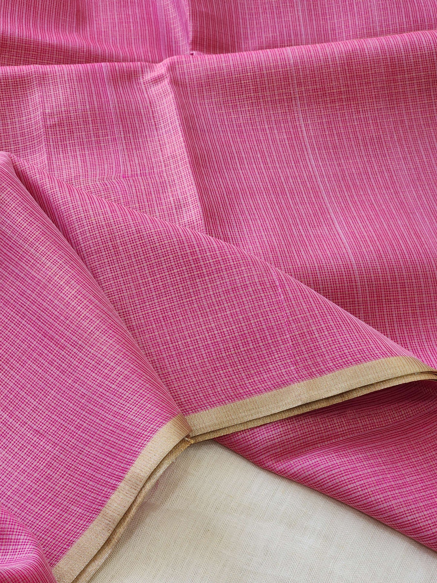 Dark pink kota cotton saree