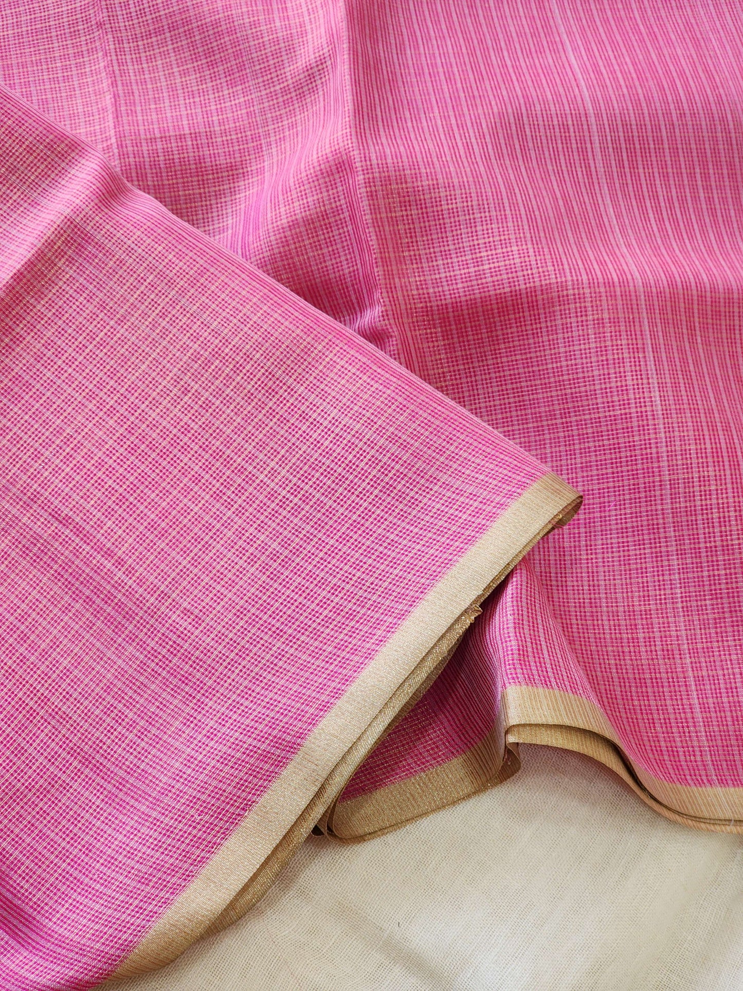 Dark pink kota cotton saree