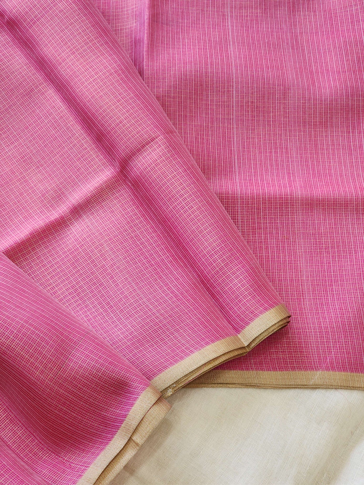 Dark pink kota cotton saree