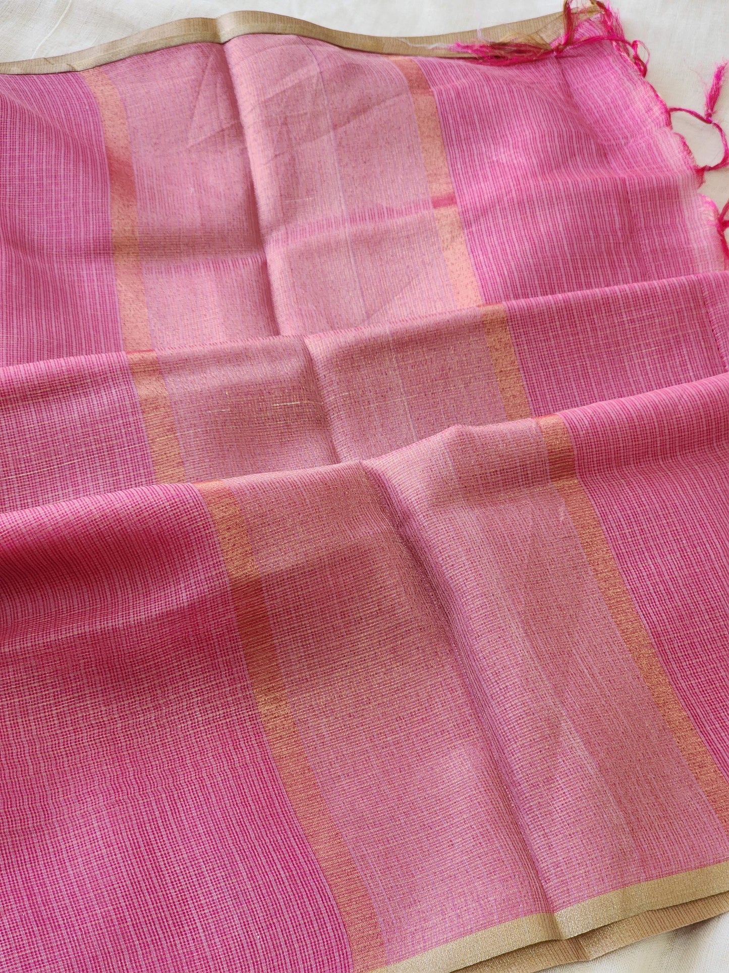 Dark pink kota cotton saree