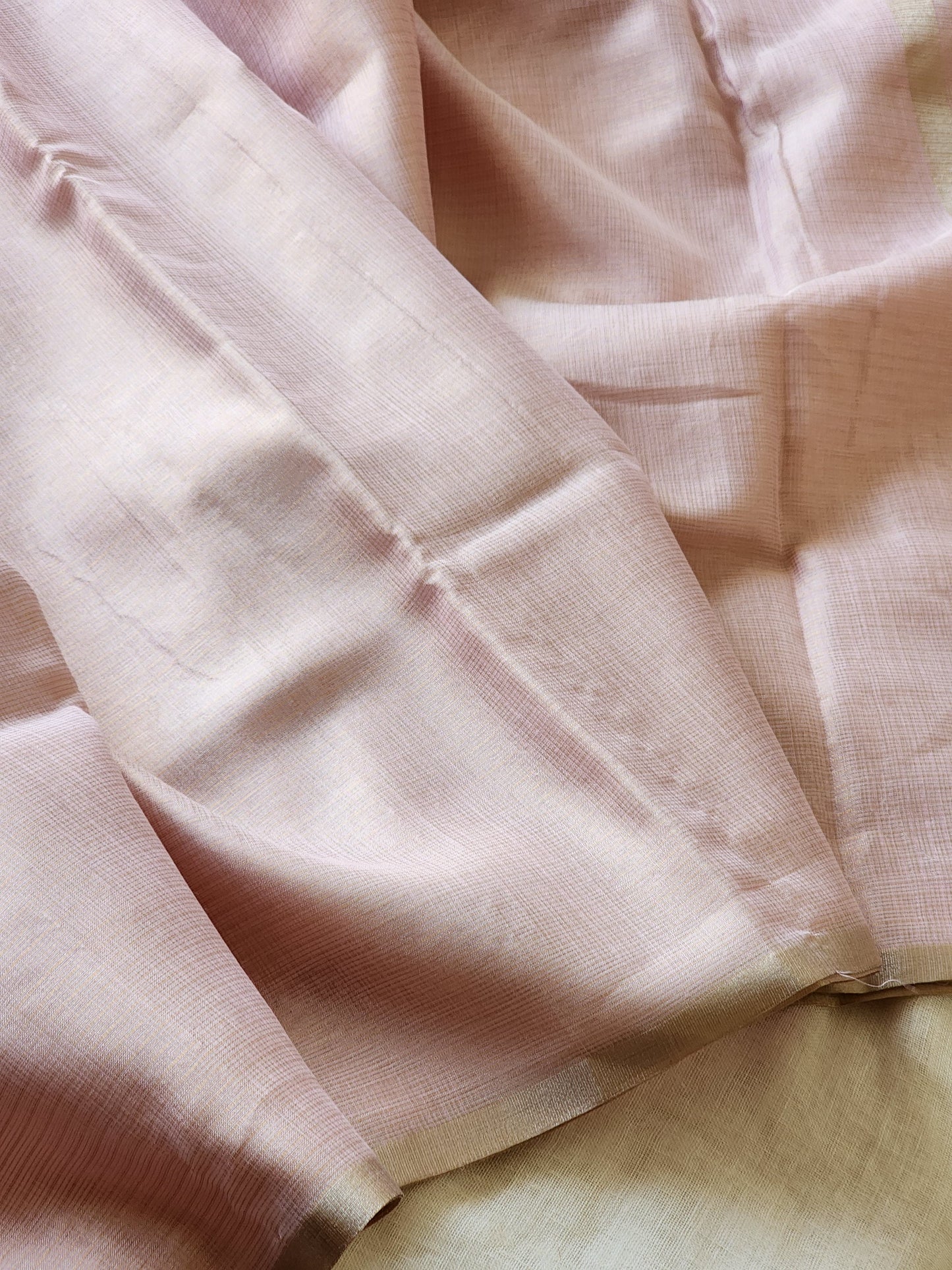 Baby pink kota cotton saree