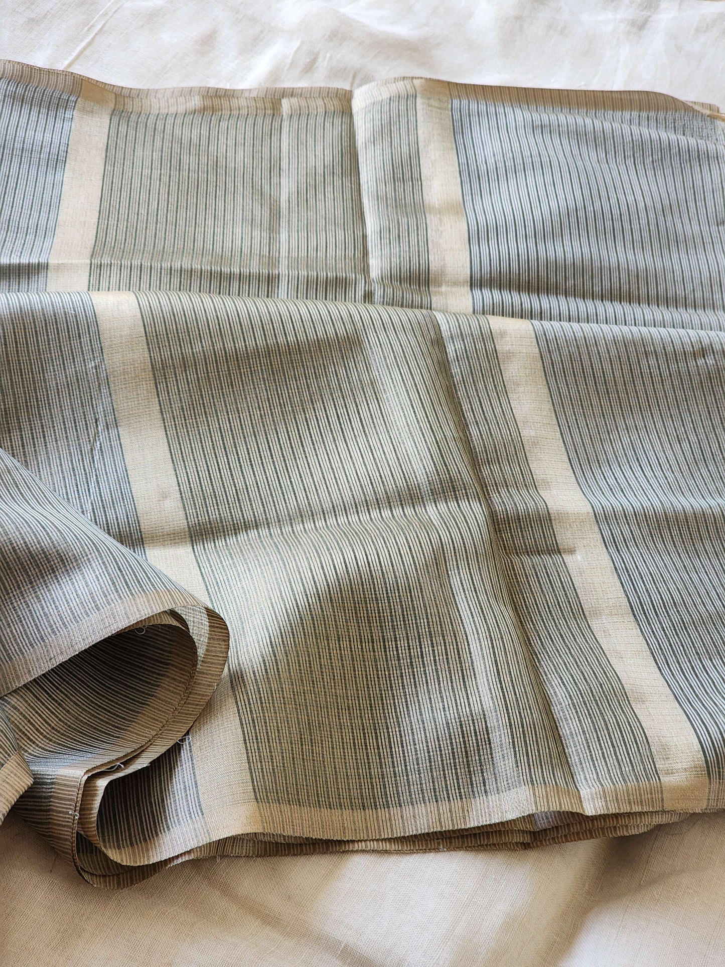 Metallic grey kota cotton saree