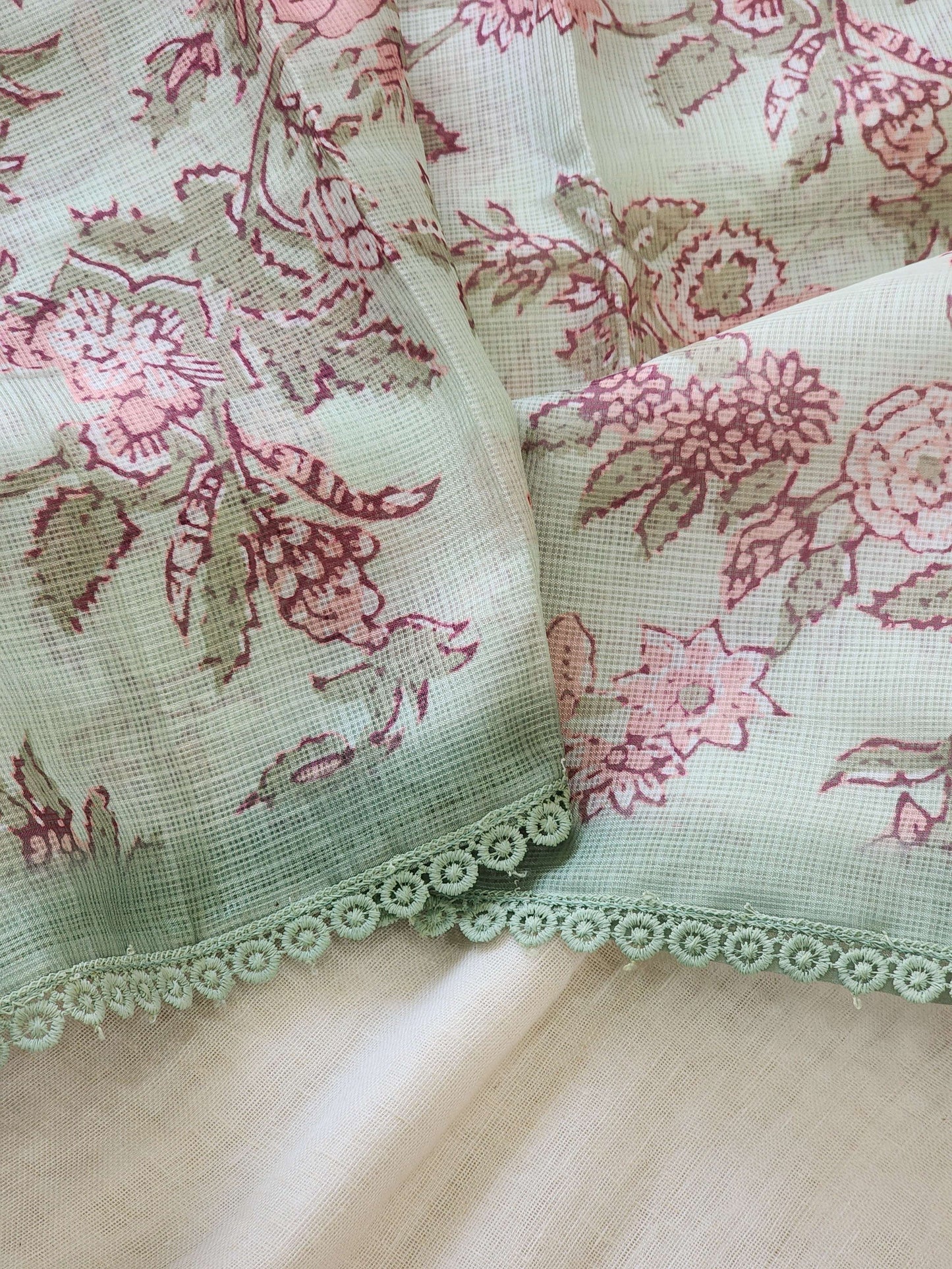 Green Kota Silk Saree