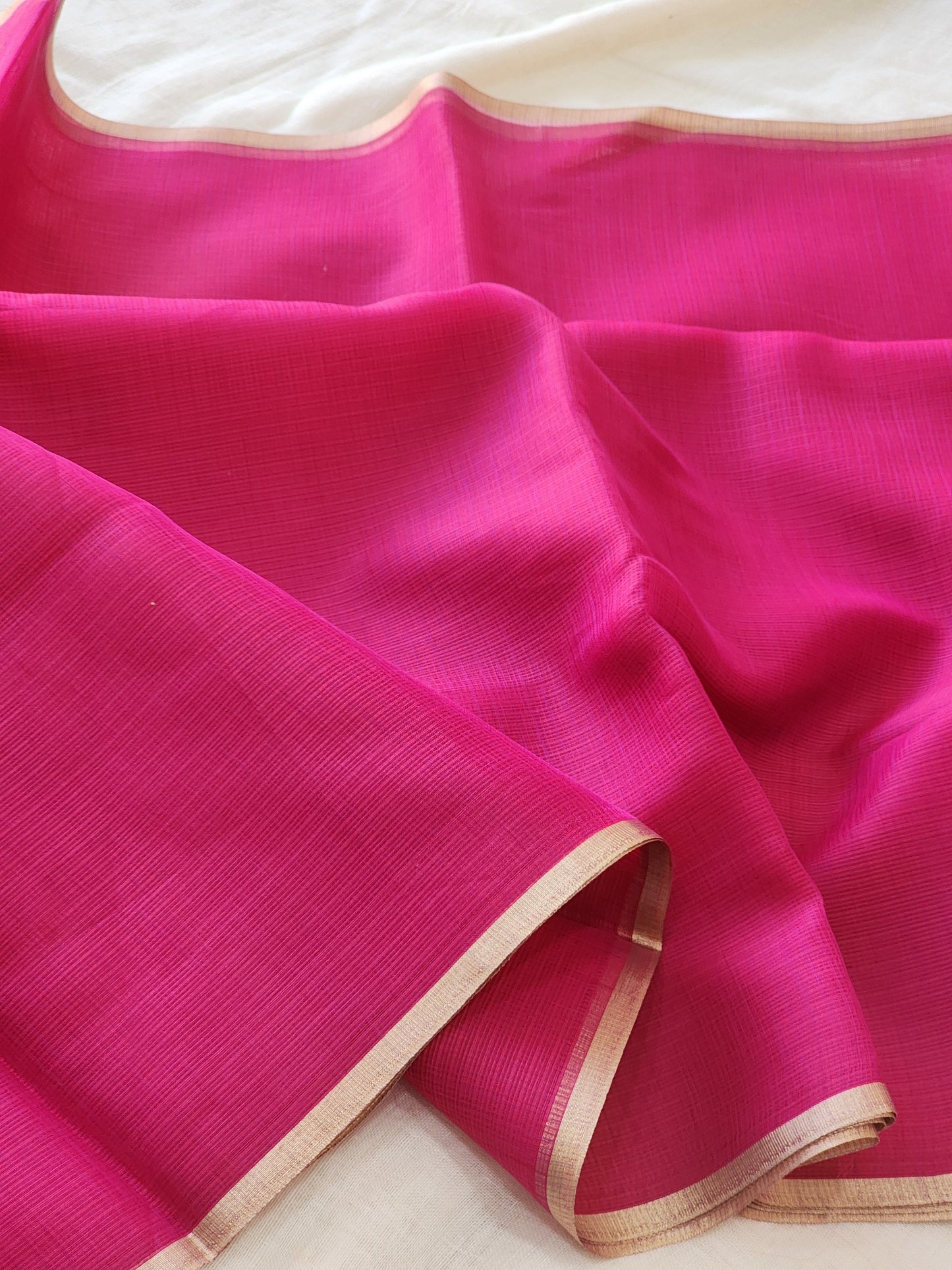Rani Pink kota cotton saree