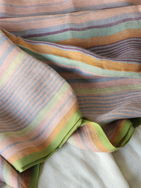 Multicolored Linen Saree