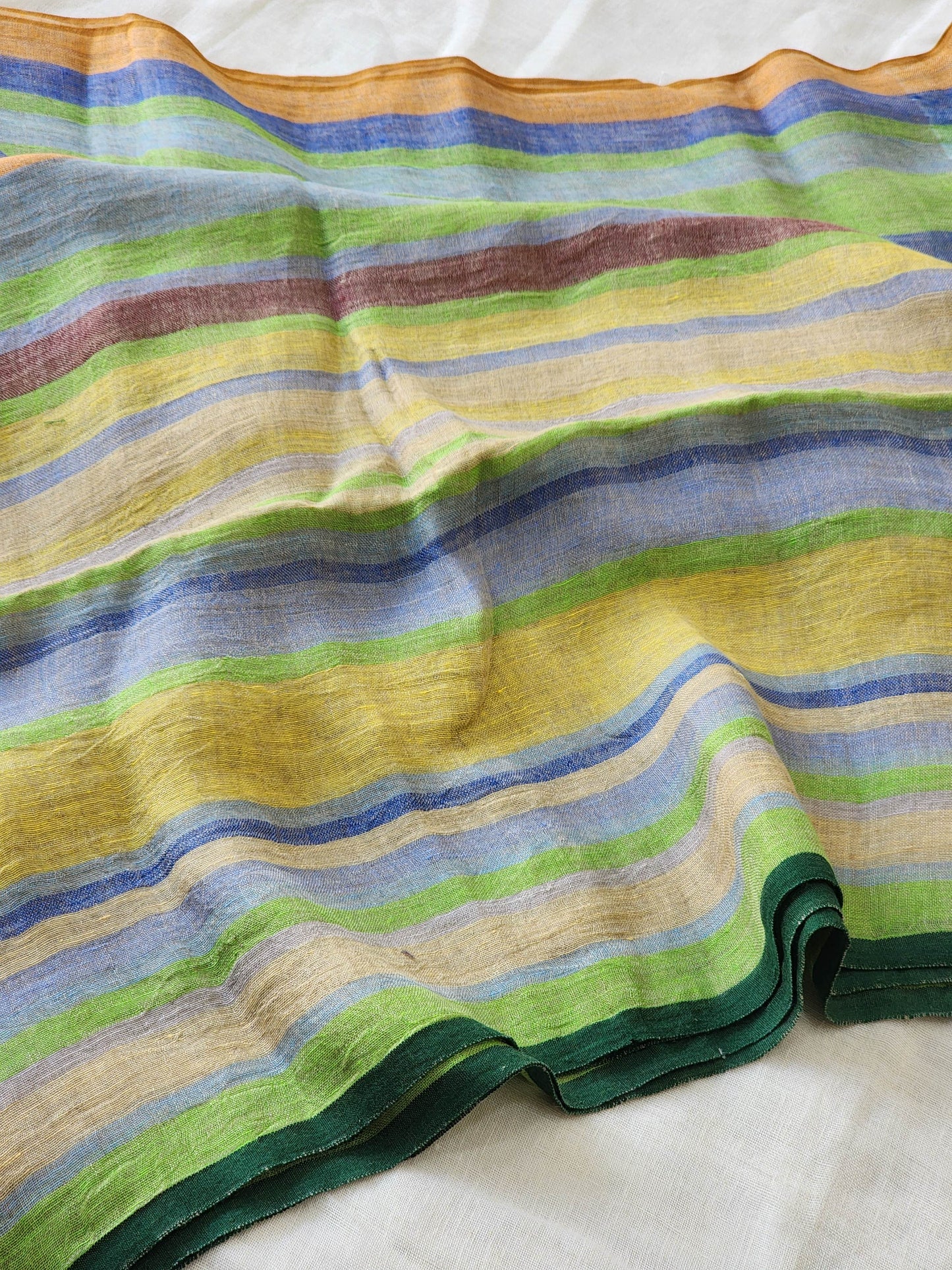 Multicolored Linen Saree