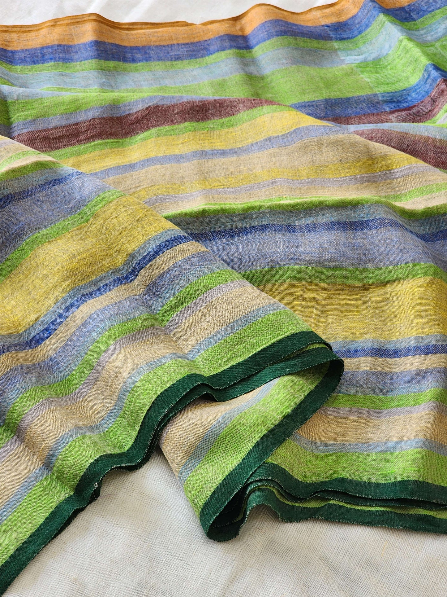 Multicolored Linen Saree