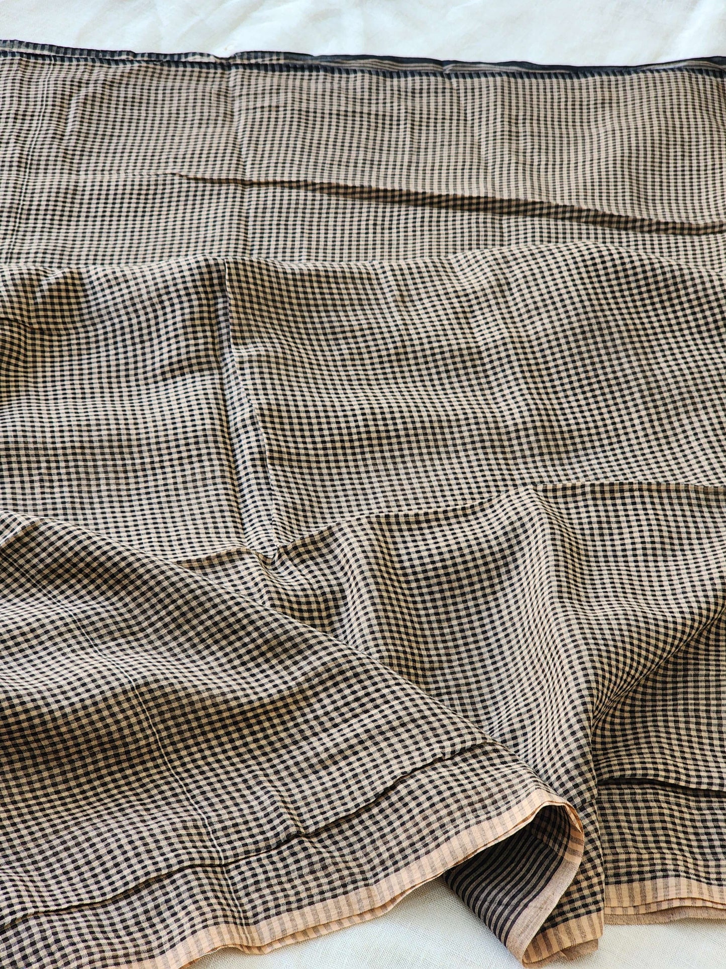 Black & Brown Cotton Handloom Saree