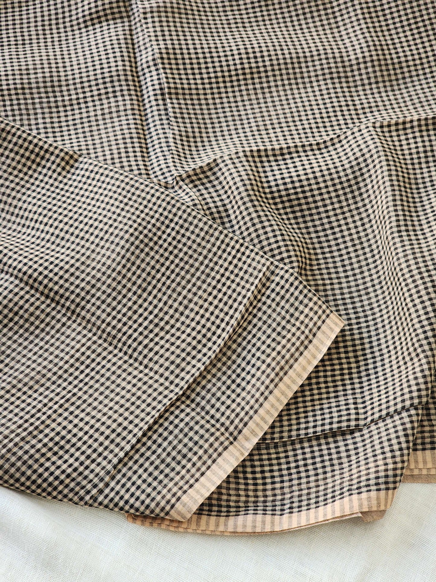 Black & Brown Cotton Handloom Saree