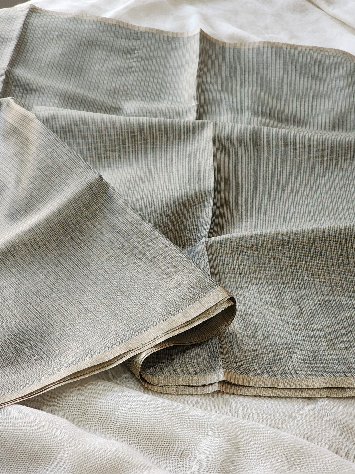 Metallic Grey kota cotton saree