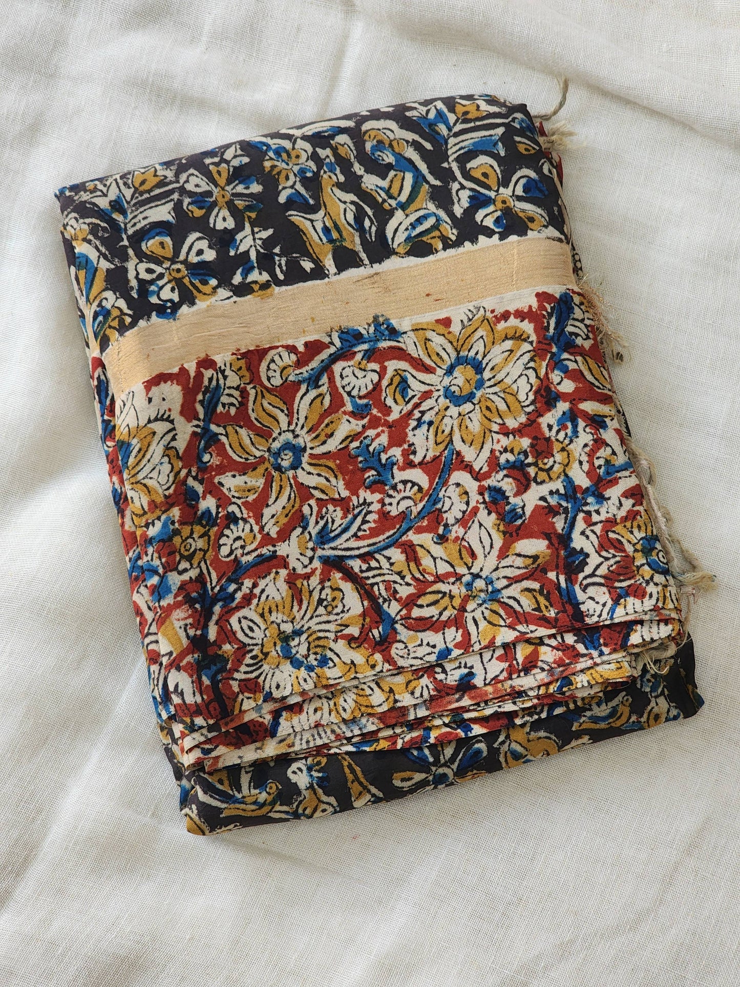 Black Kalamkari Silk Saree