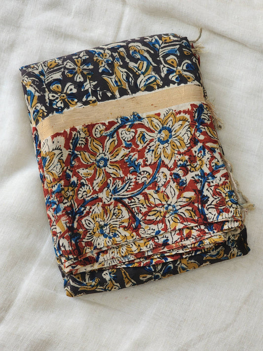 Black Kalamkari Silk Saree