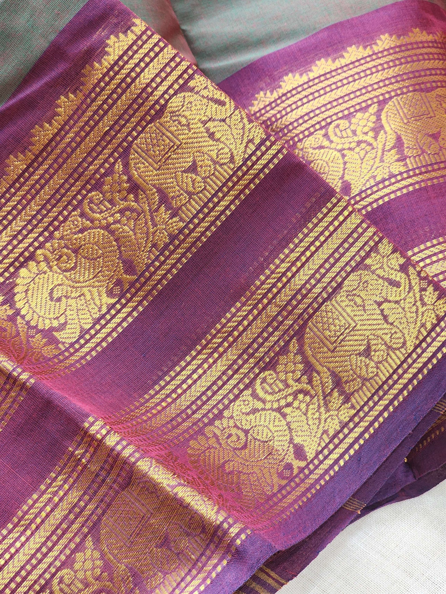 Green chettinad cotton saree