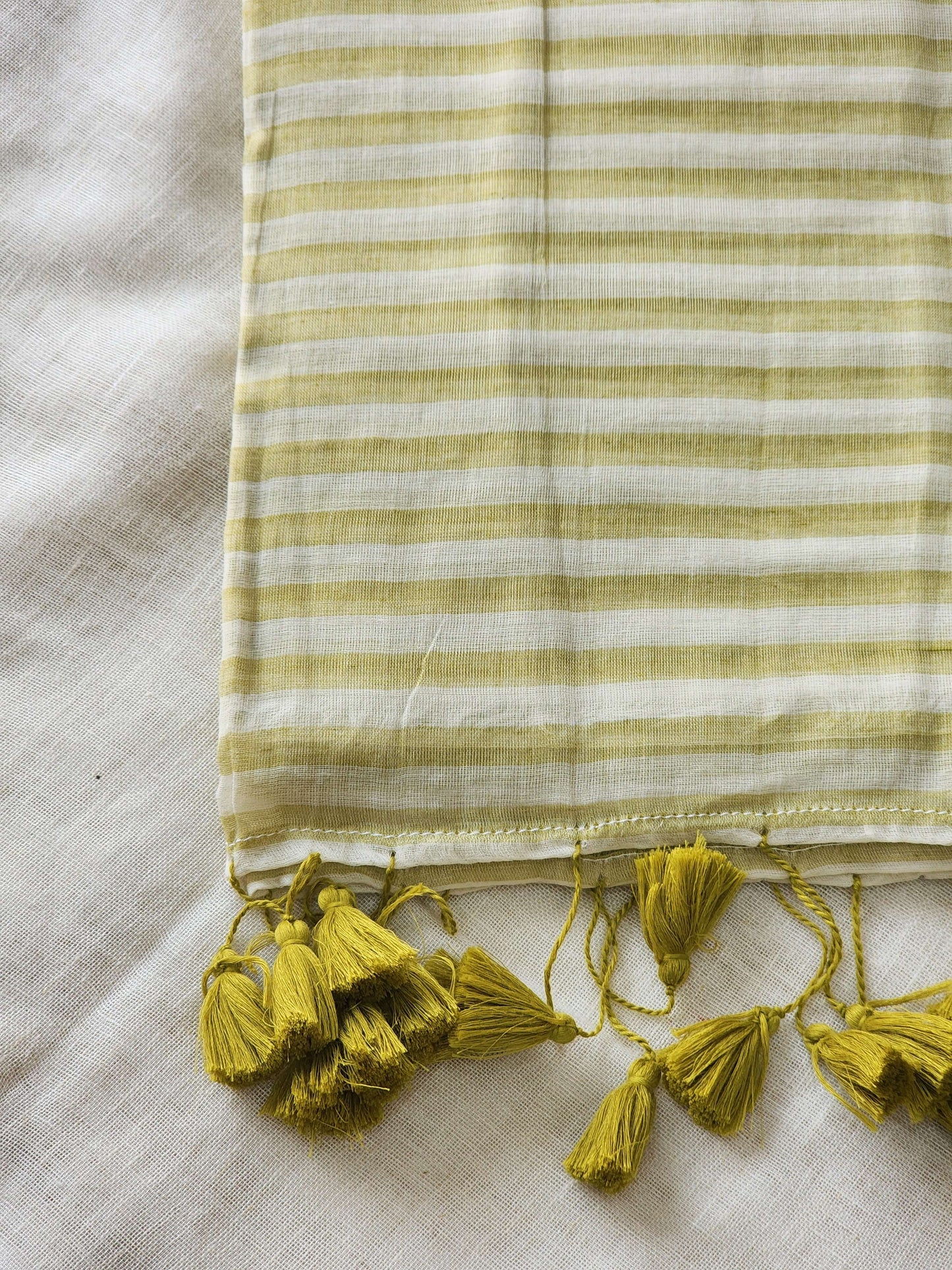 Light Green Cotton Handloom Saree