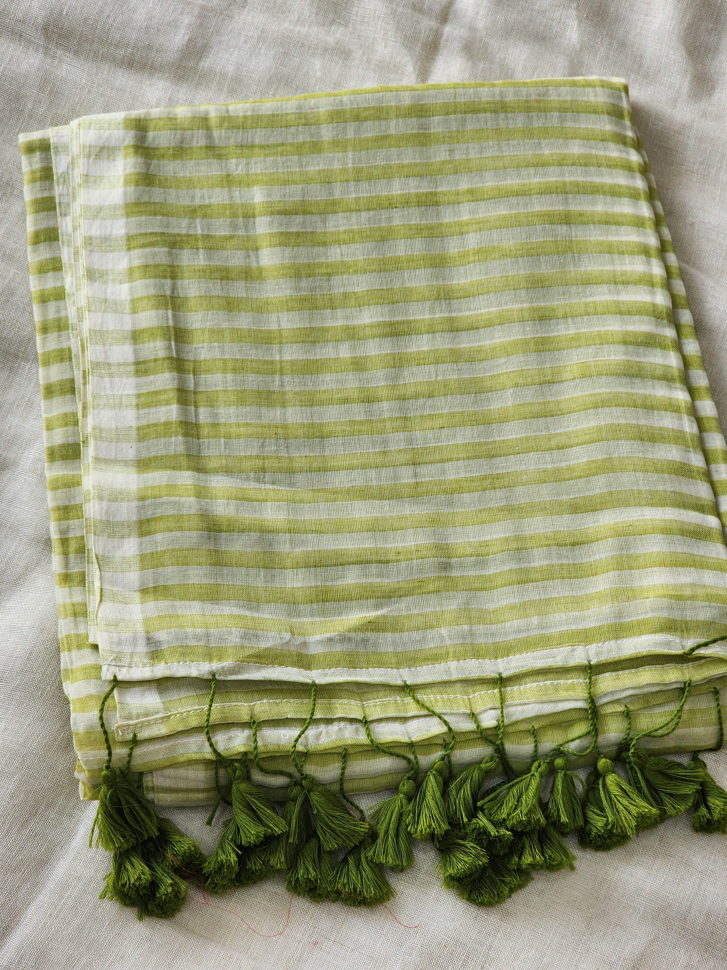 Dark Green Cotton Handloom Saree