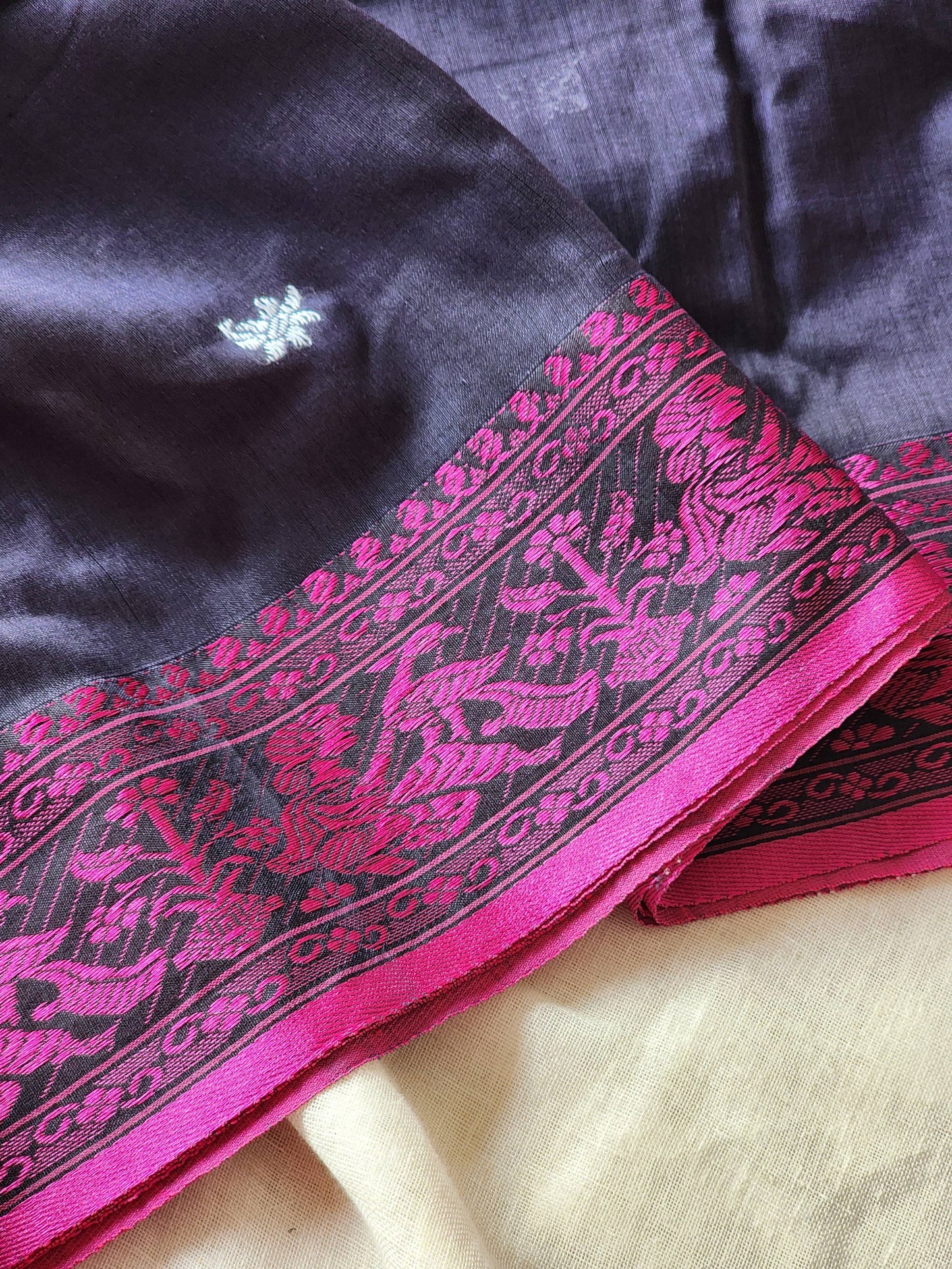 Blue Baluchari Cotton Saree