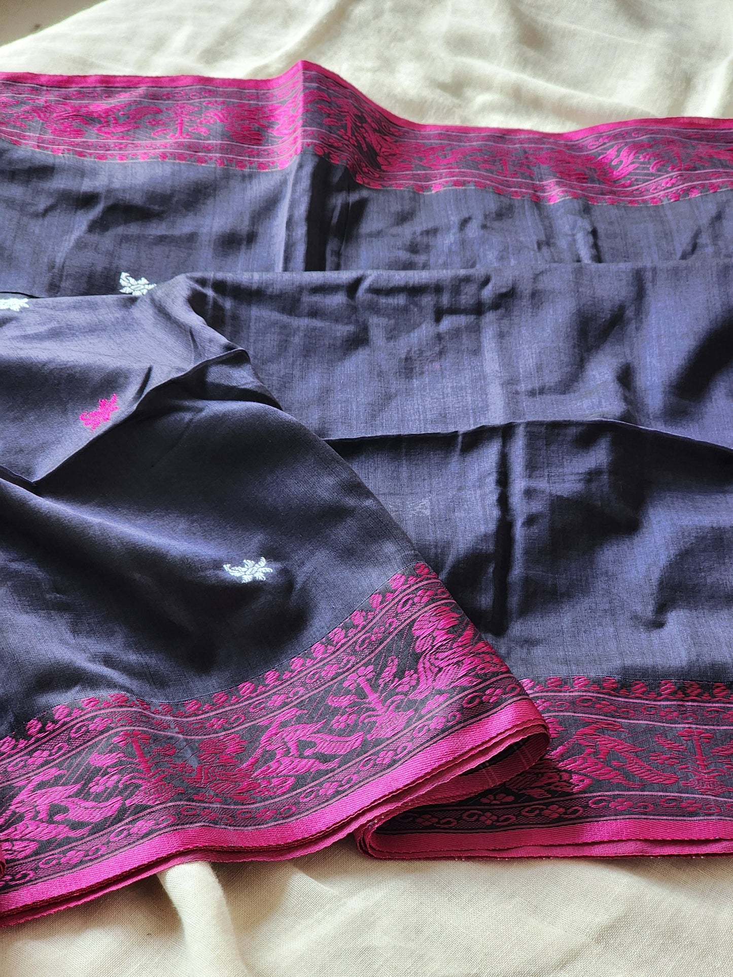 Blue Baluchari Cotton Saree