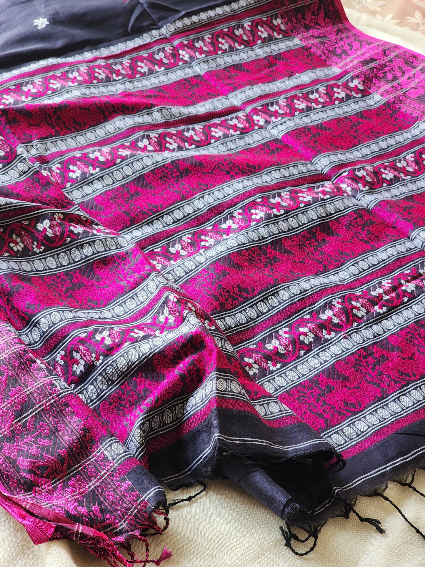 Blue Baluchari Cotton Saree