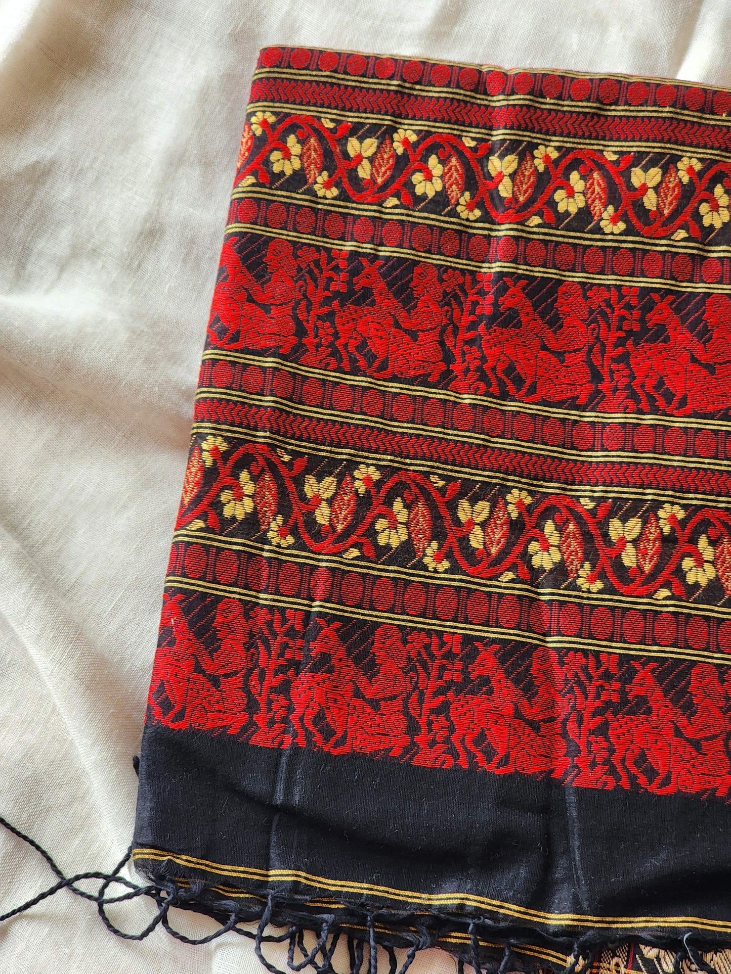 Black Baluchari Cotton Saree