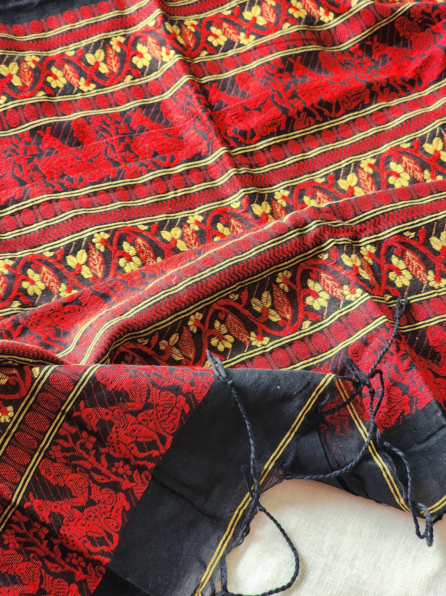 Black Baluchari Cotton Saree