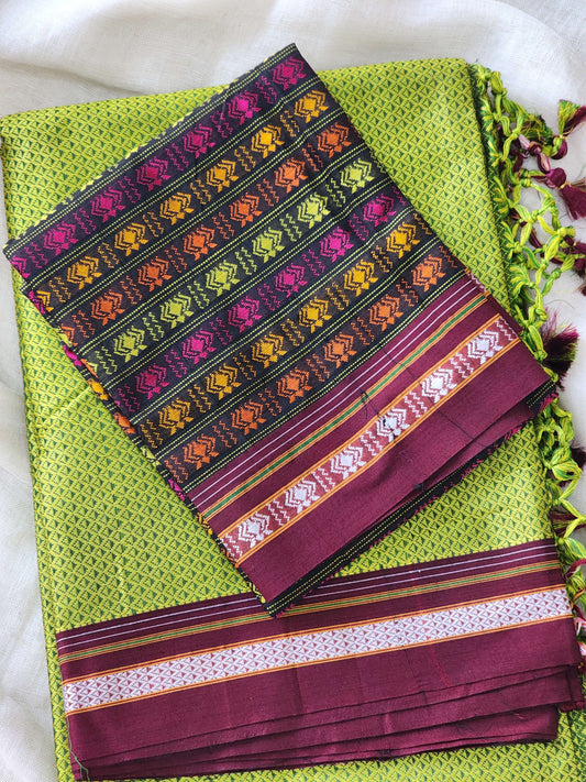 Green Khun Cotton Silk Saree
