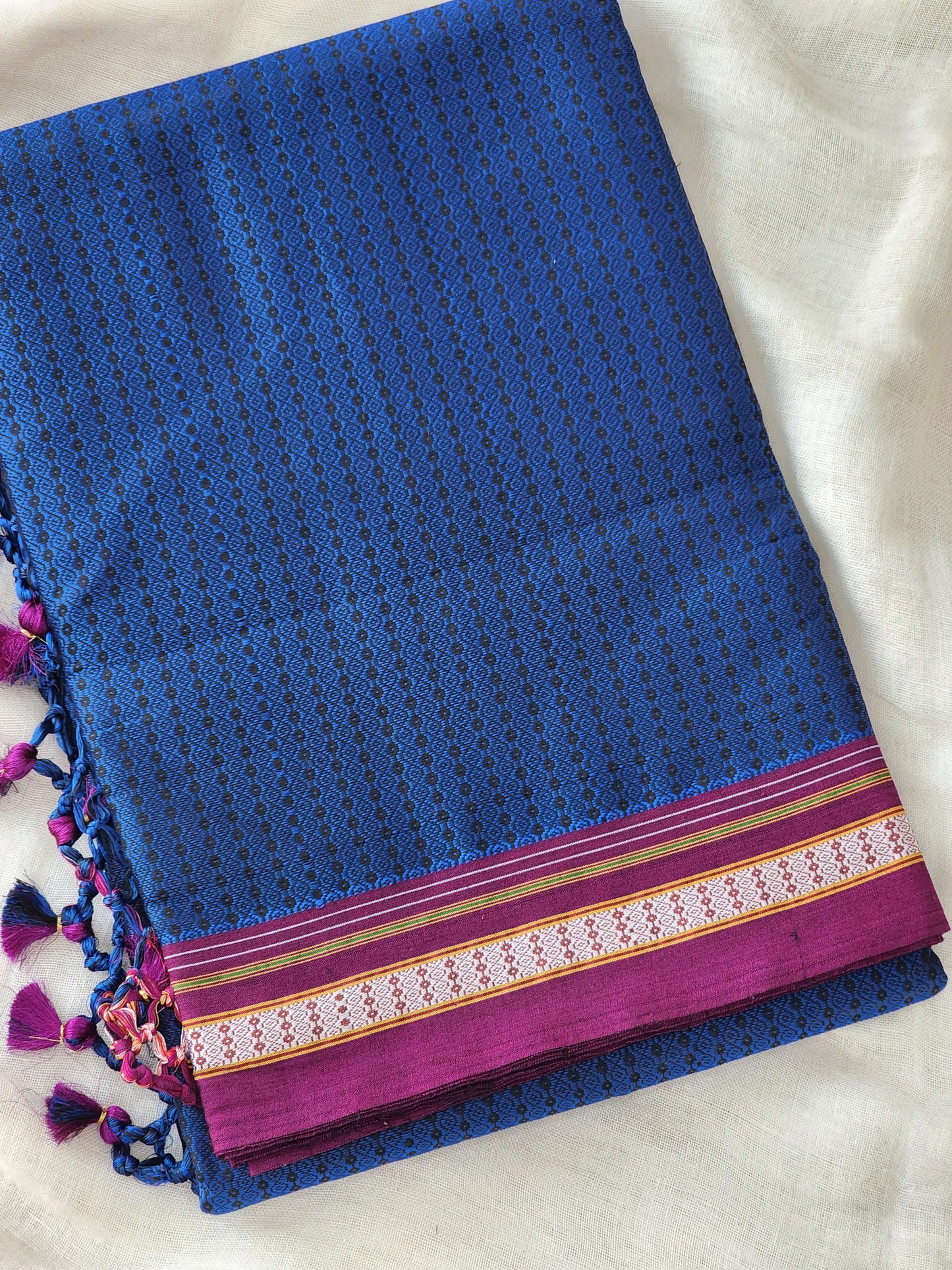 Blue Khun Cotton Silk Saree