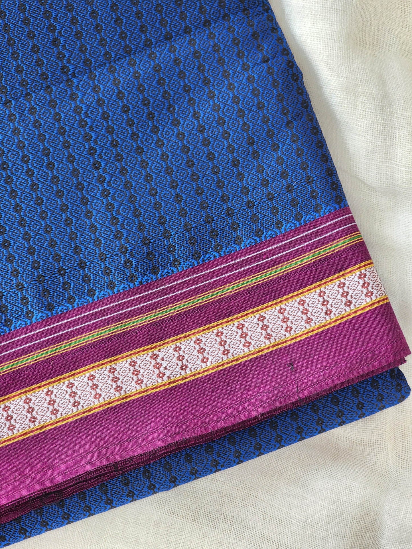 Blue Khun Cotton Silk Saree