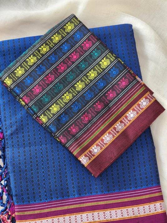 Blue Khun Cotton Silk Saree