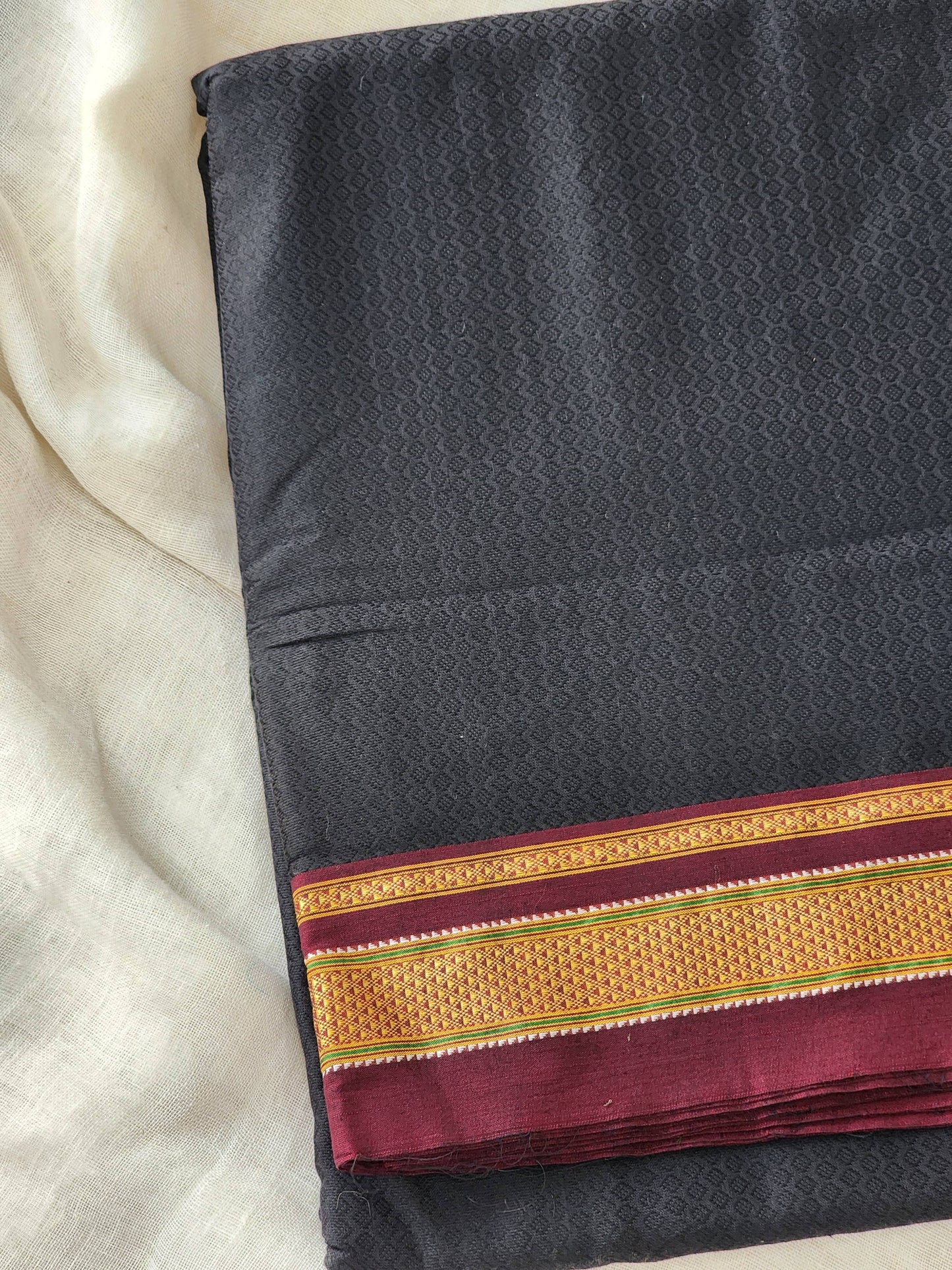 Black Khun Cotton Silk Saree