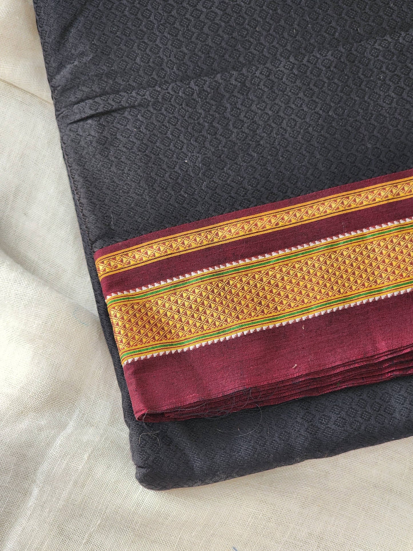 Black Khun Cotton Silk Saree
