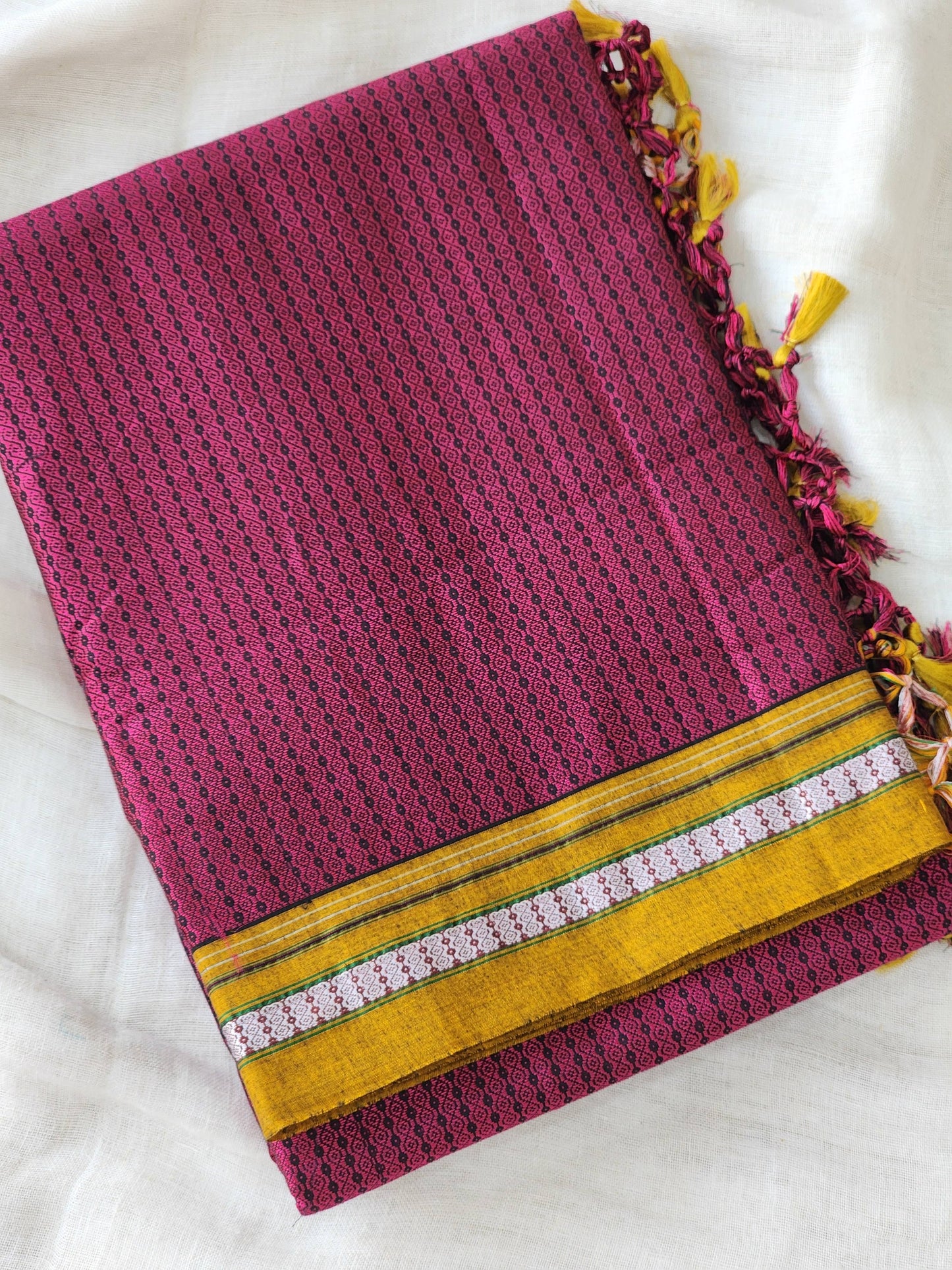 Pink Khun Cotton Silk Saree