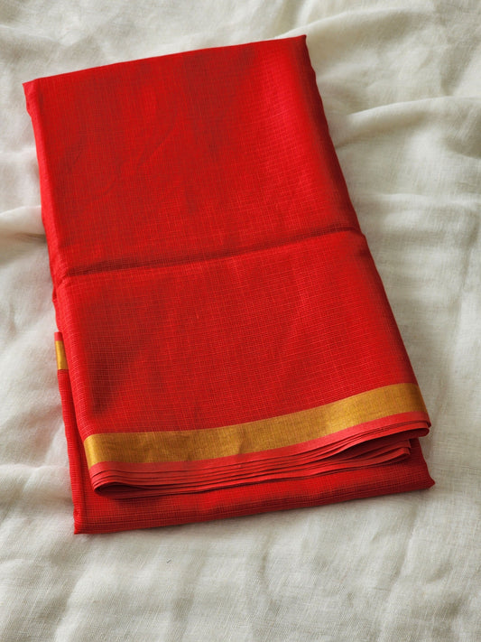 Red kota cotton saree