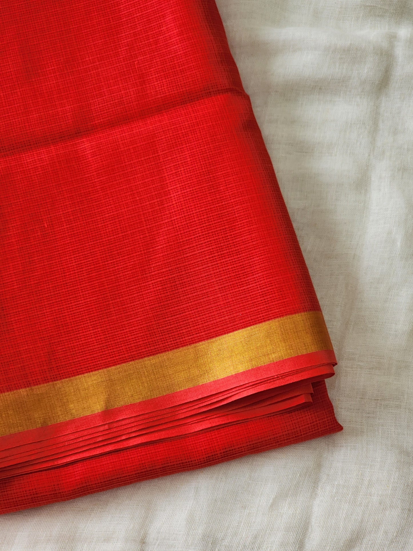 Red kota cotton saree
