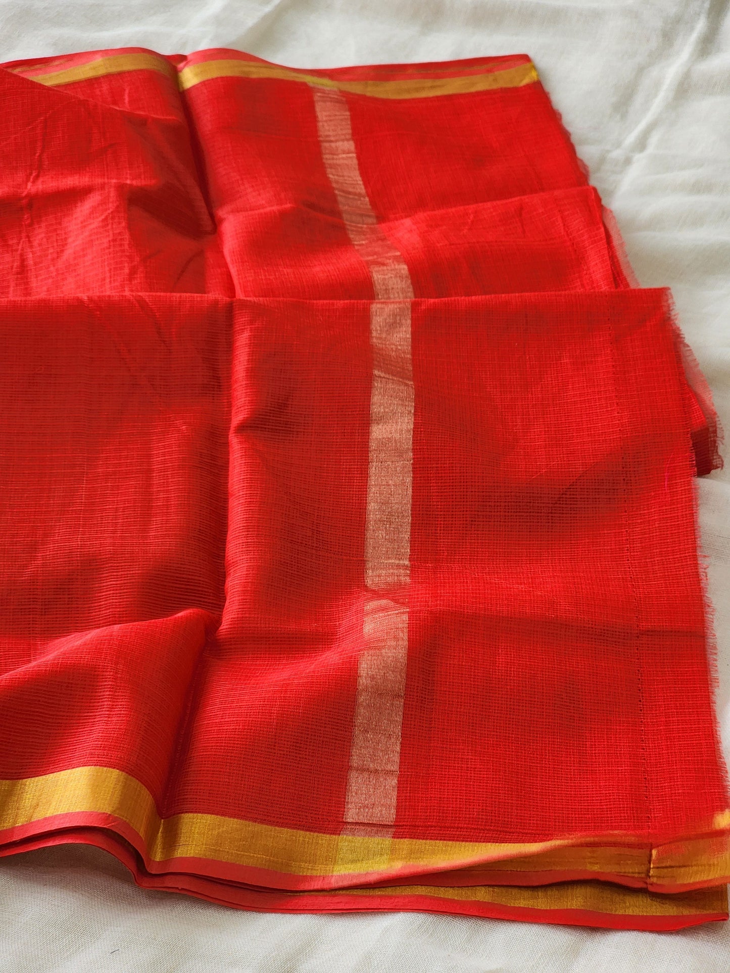 Red kota cotton saree
