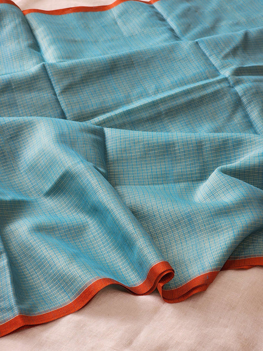 Blue kota cotton saree