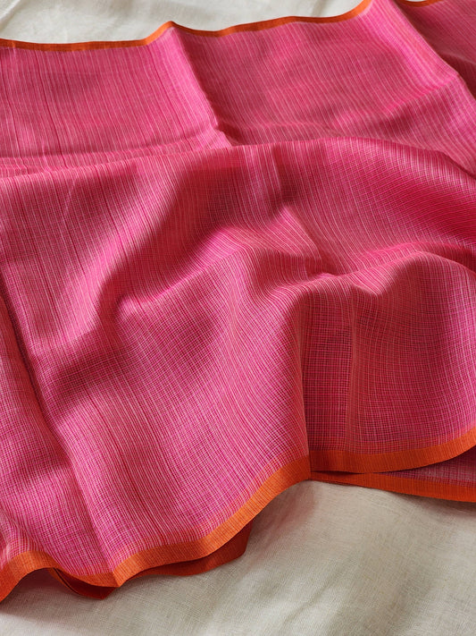 Pink kota cotton saree