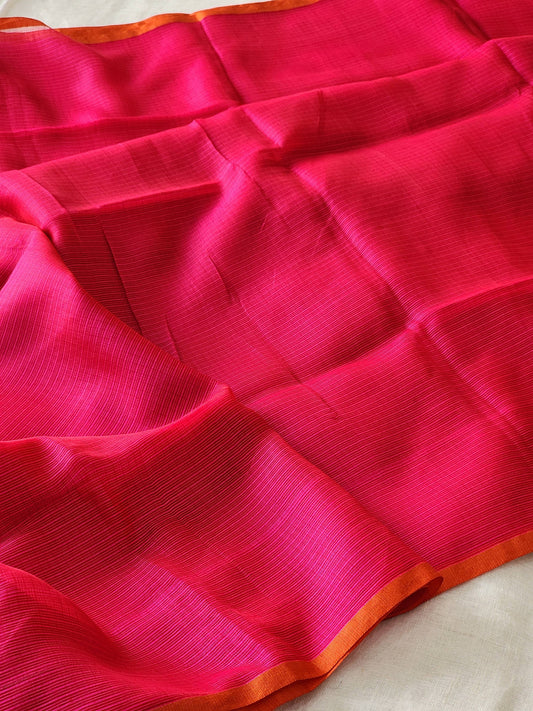 Rani pink kota cotton saree