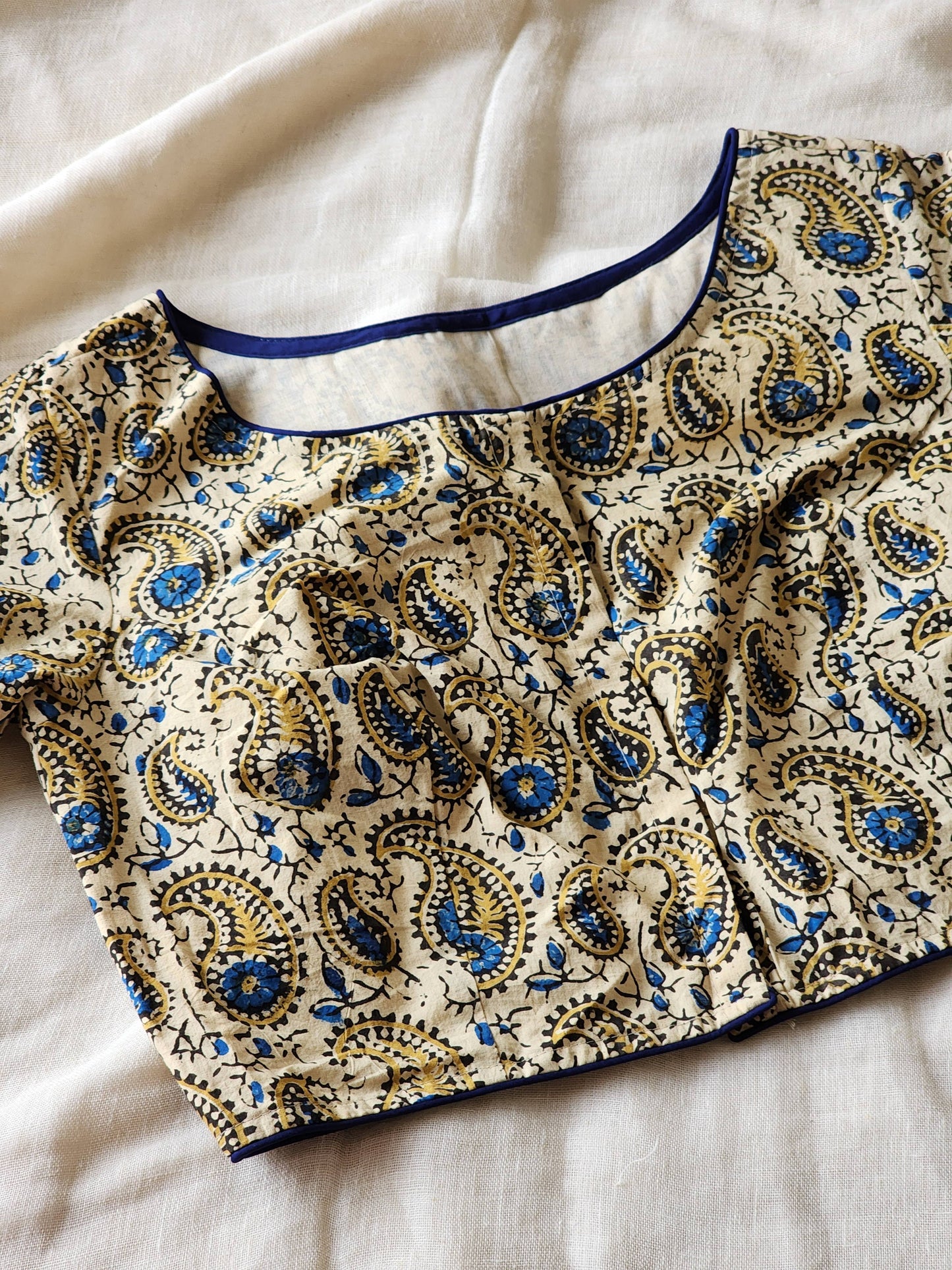 Beige ajrakh cotton blouse