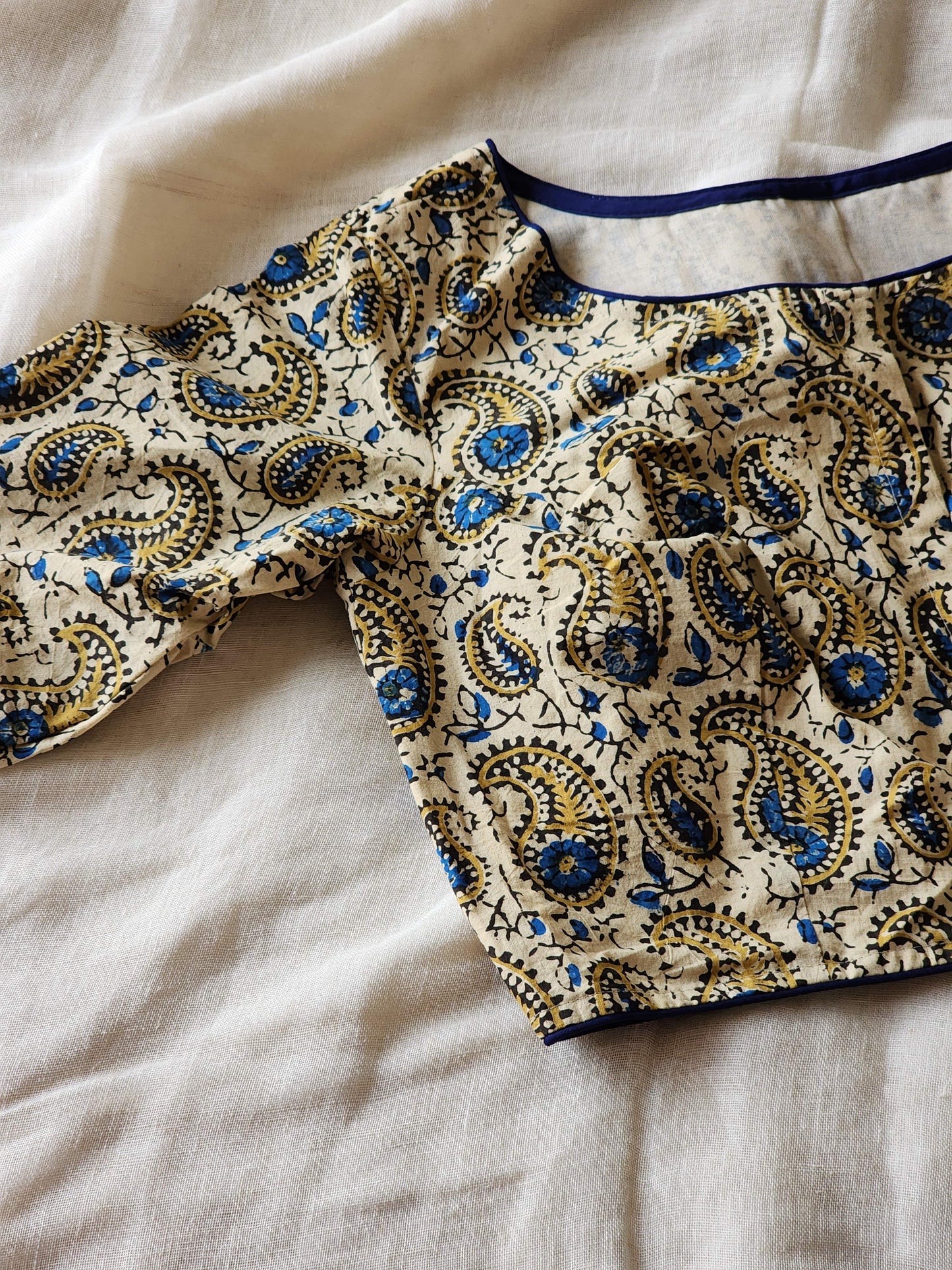 Beige ajrakh cotton blouse