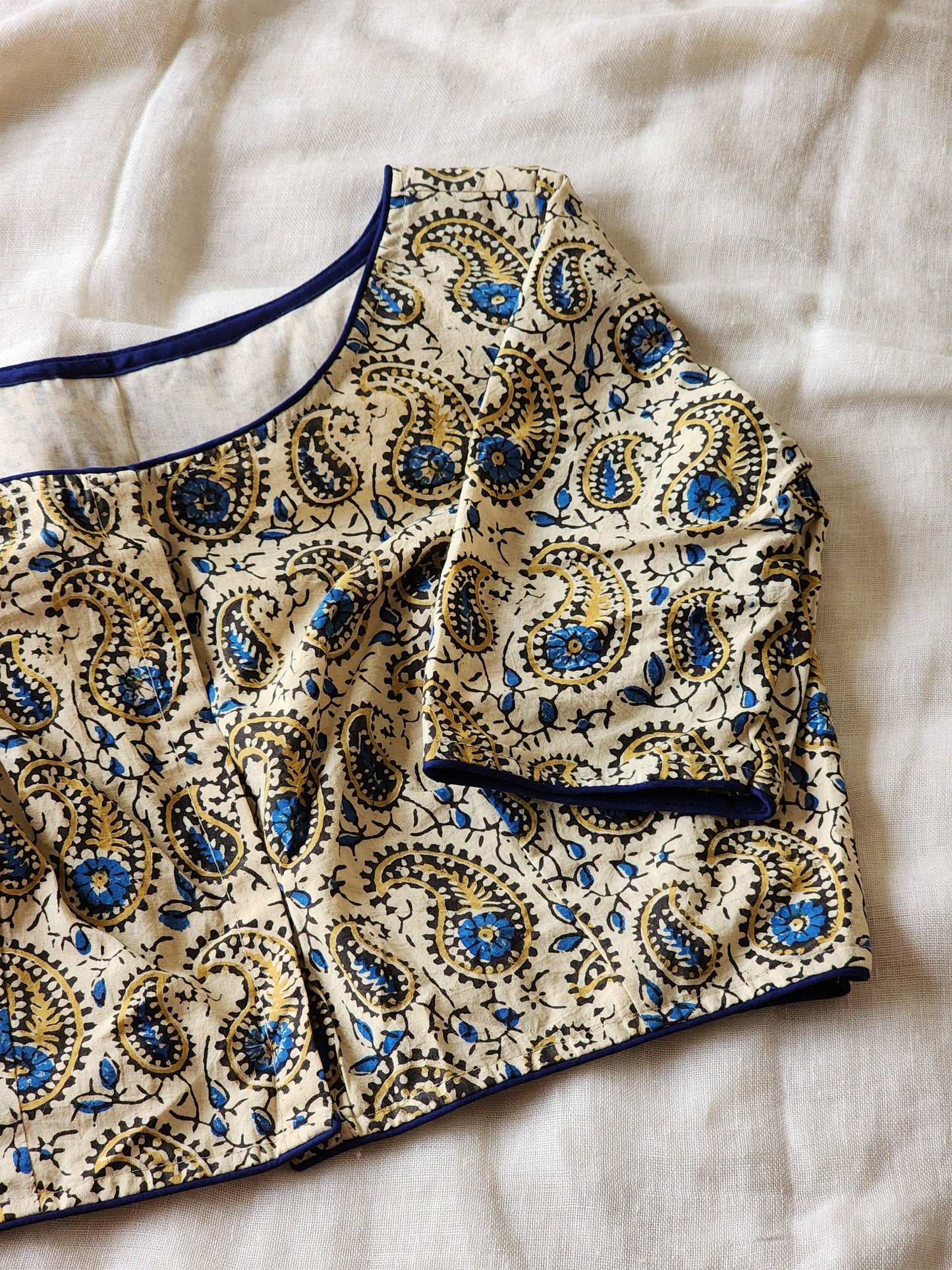 Beige ajrakh cotton blouse