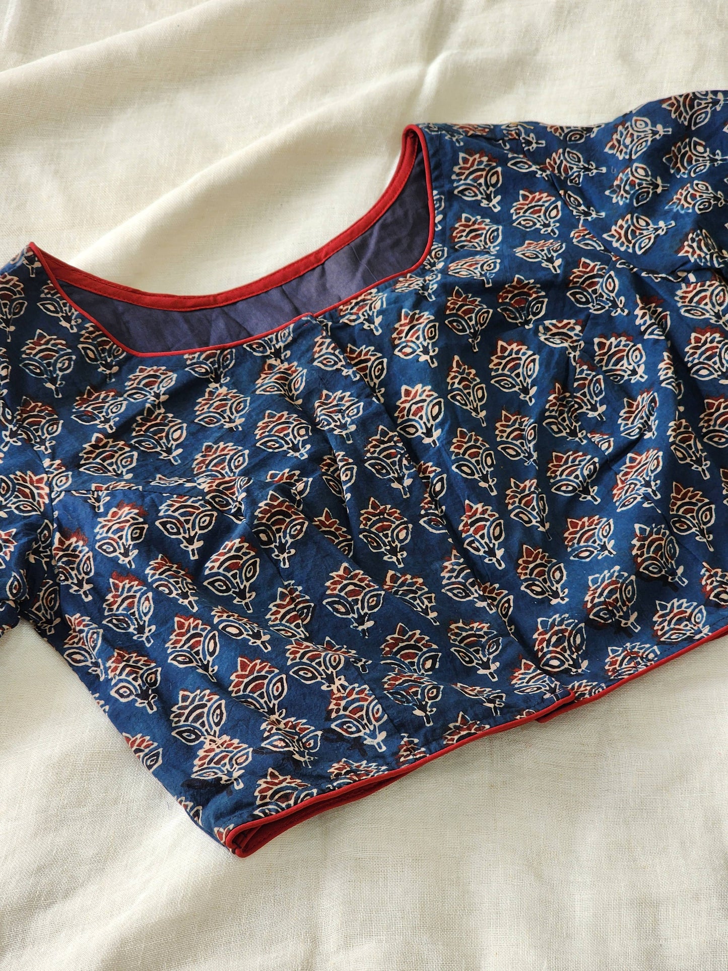 Blue ajrakh cotton blouse