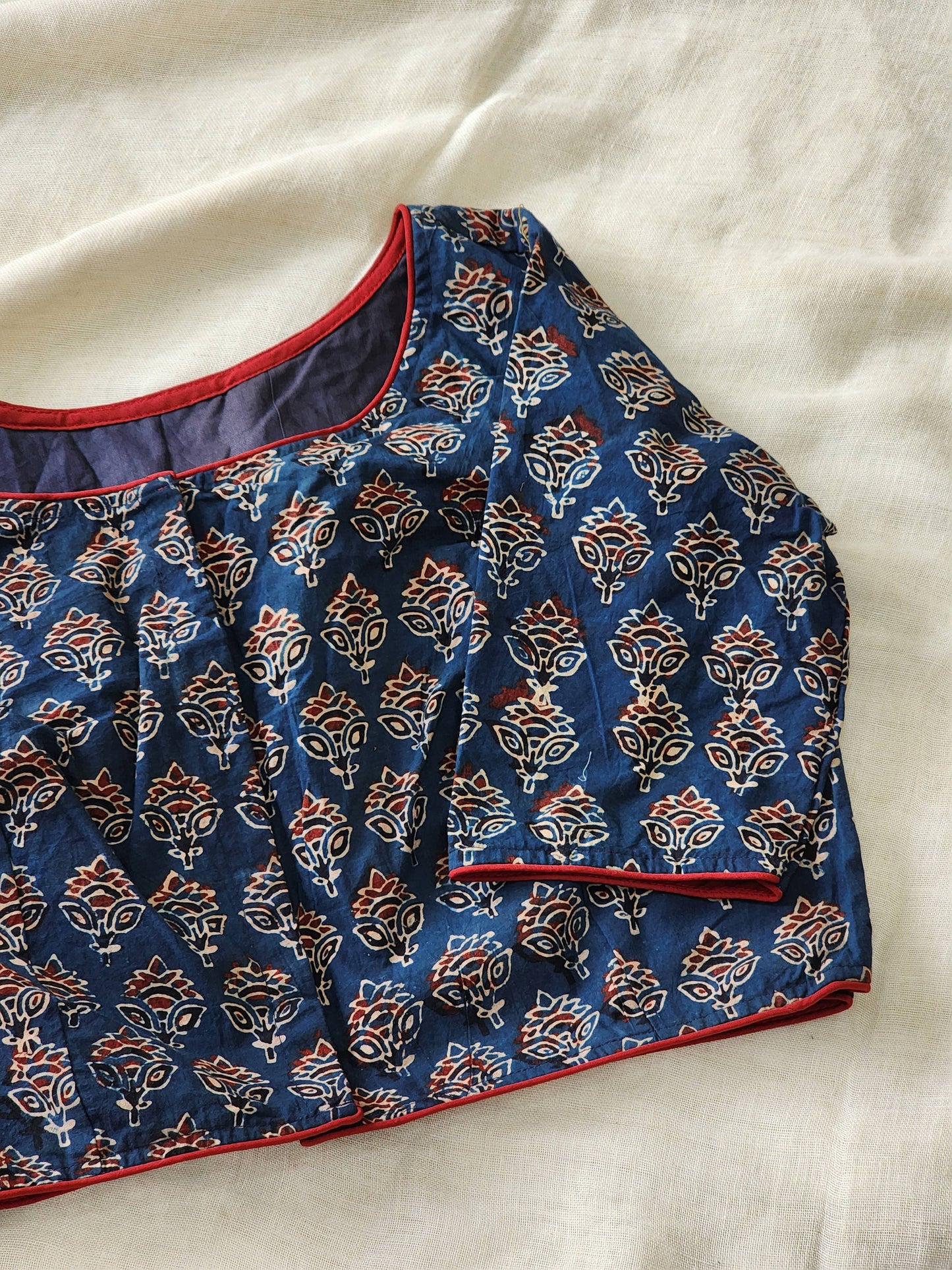 Blue ajrakh cotton blouse