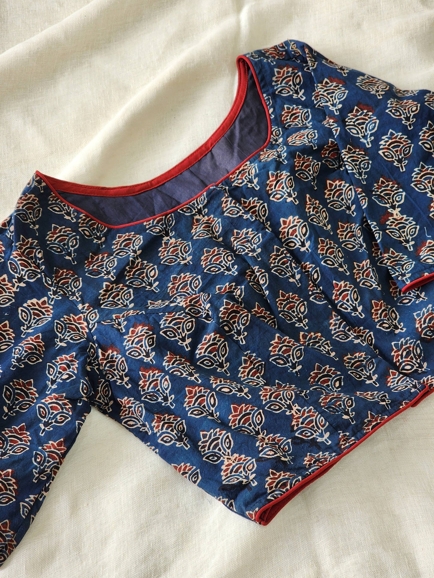 Blue ajrakh cotton blouse