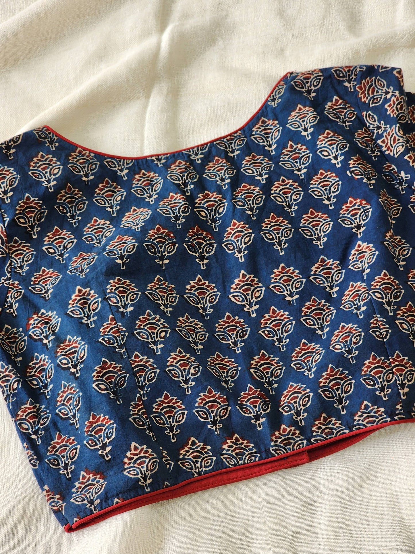 Blue ajrakh cotton blouse