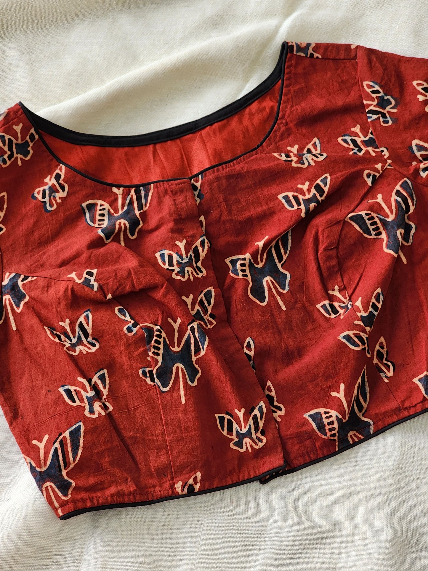 Maroon ajrakh cotton blouse