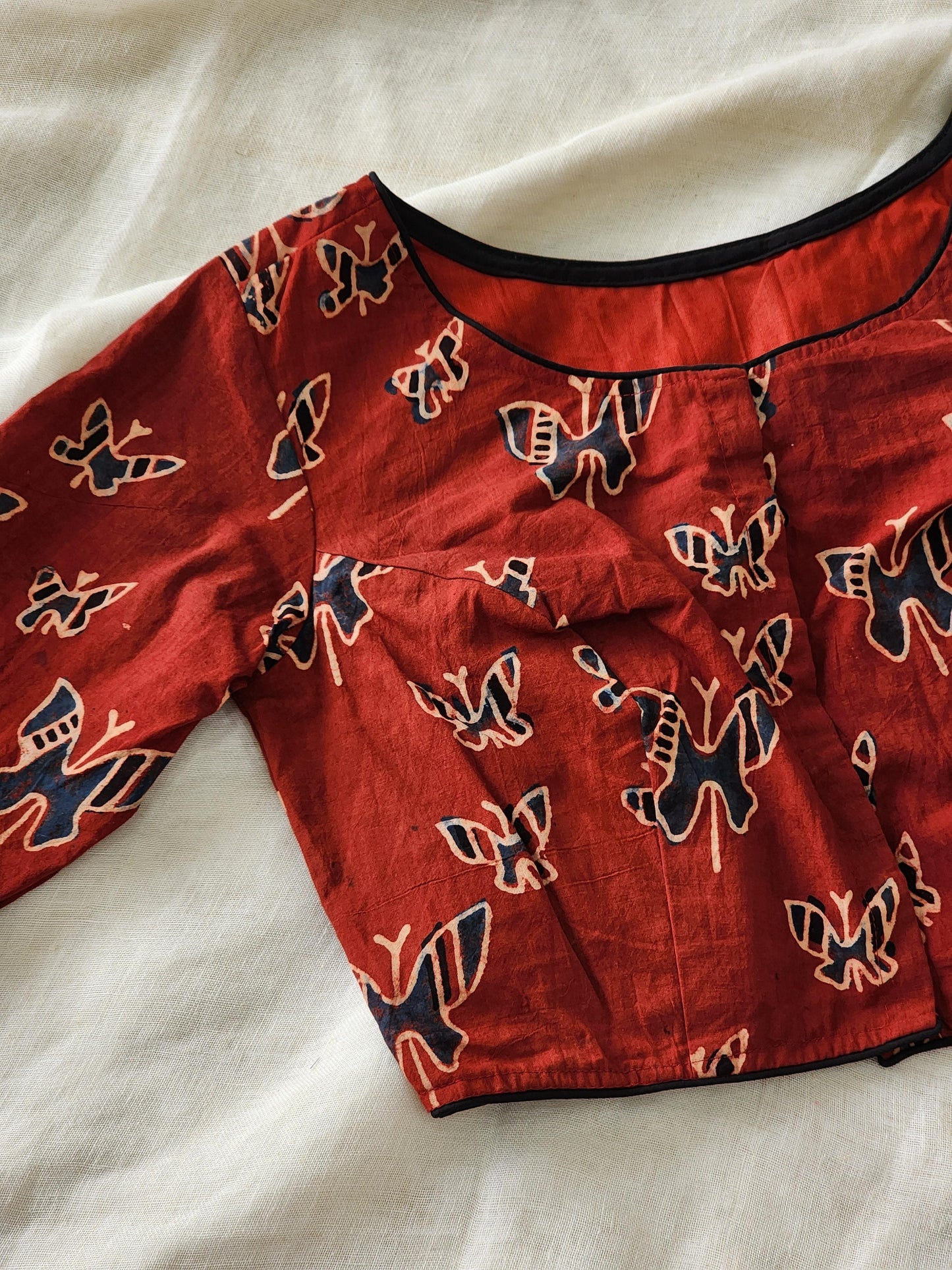 Maroon ajrakh cotton blouse