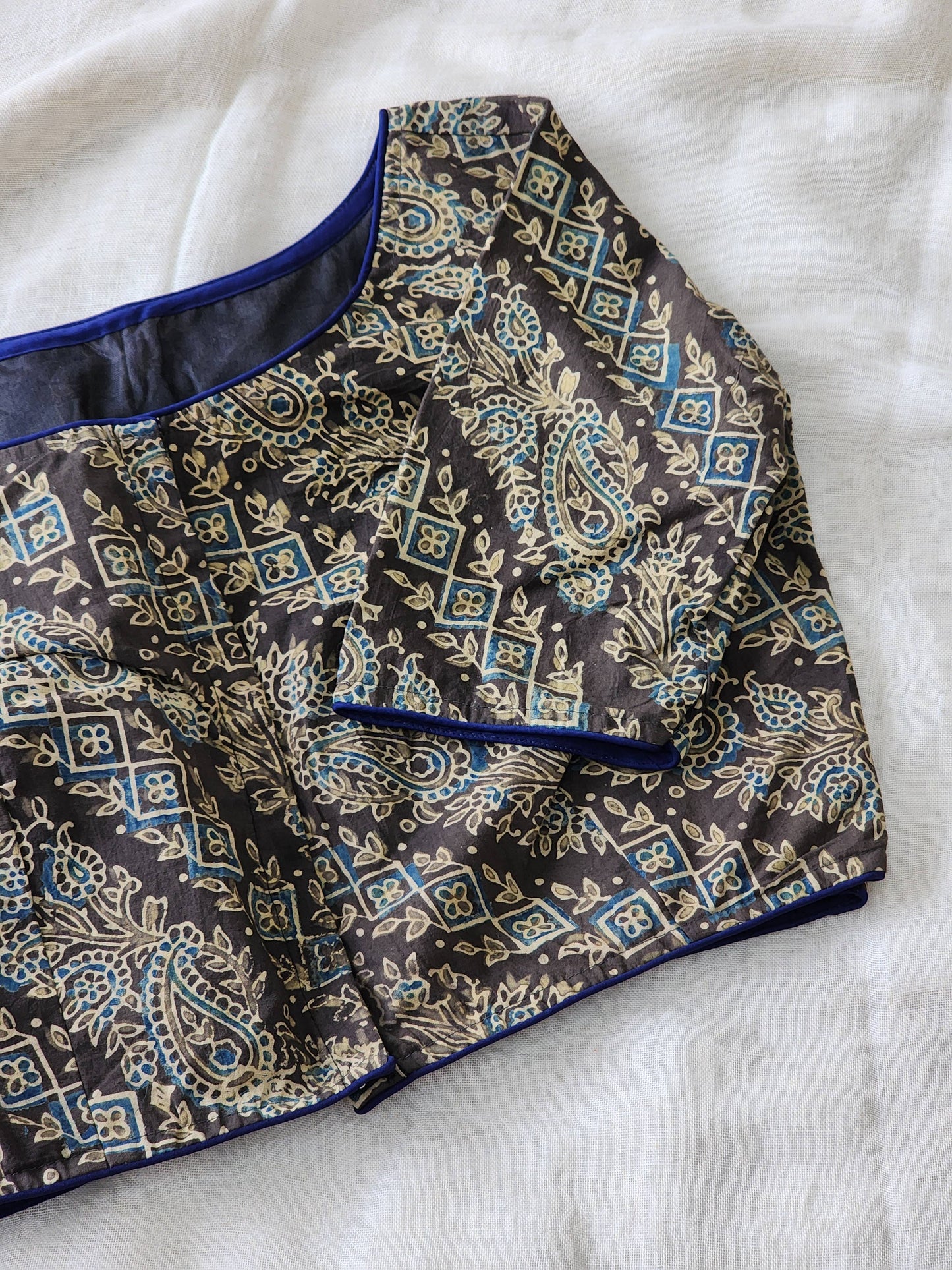 Grey ajrakh cotton blouse