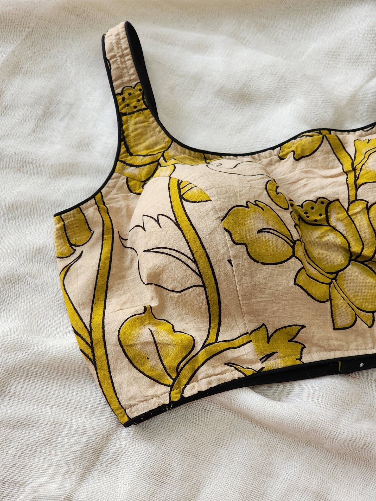 Beige kalamakari cotton blouse