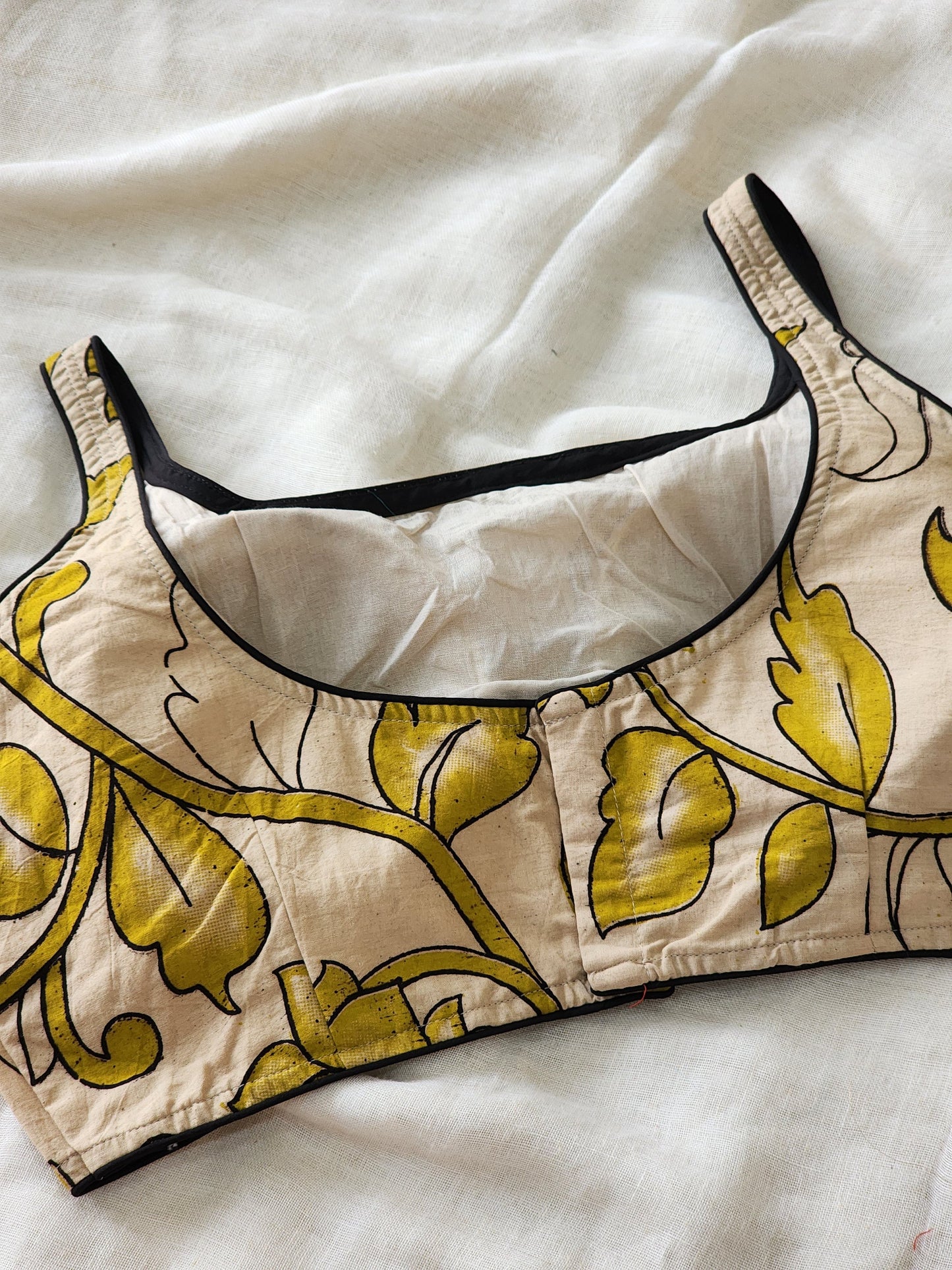 Beige kalamakari cotton blouse